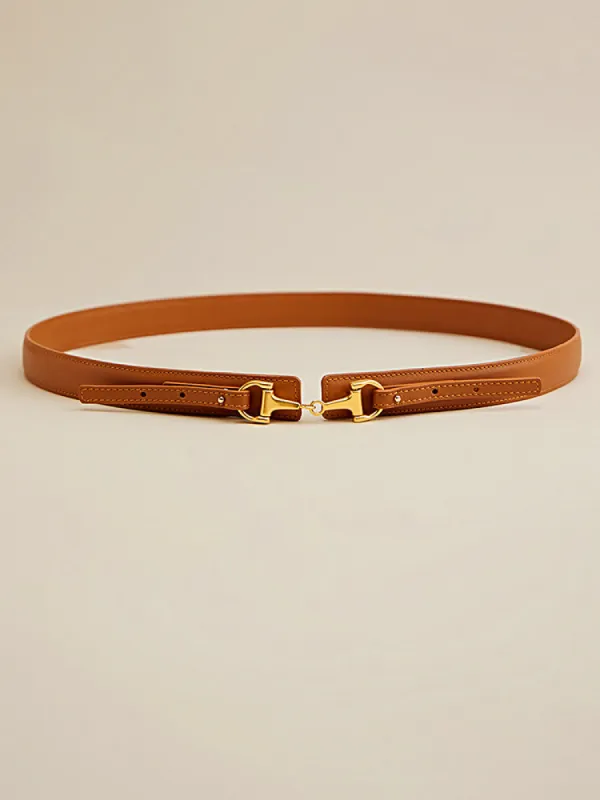Amoretu Women's Retro Thin Waist Belt with Saddle Buckle sold by Amoretu