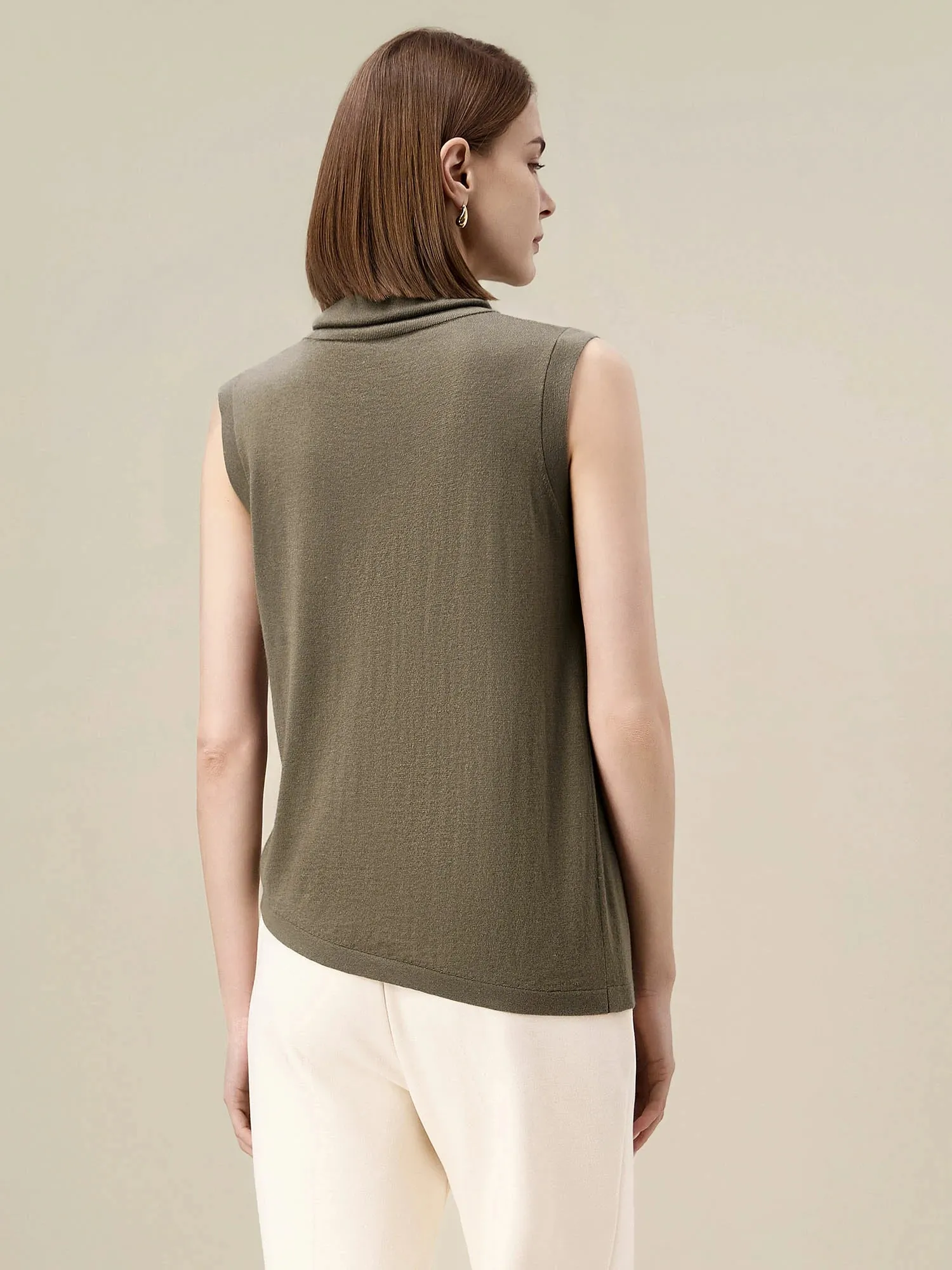 Amoretu Wool Sleeveless Turtleneck Knitted Sweater Tank Top sold by Amoretu product image thumbnail 4