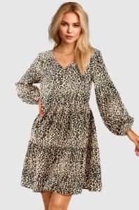 Leopard-v-neck-floral-print-tunic-shift-dress sold by Amoretu