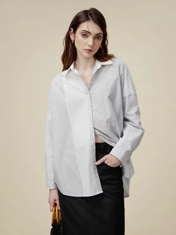 Amoretu Cotton Gradient Striped Shirt sold by Amoretu