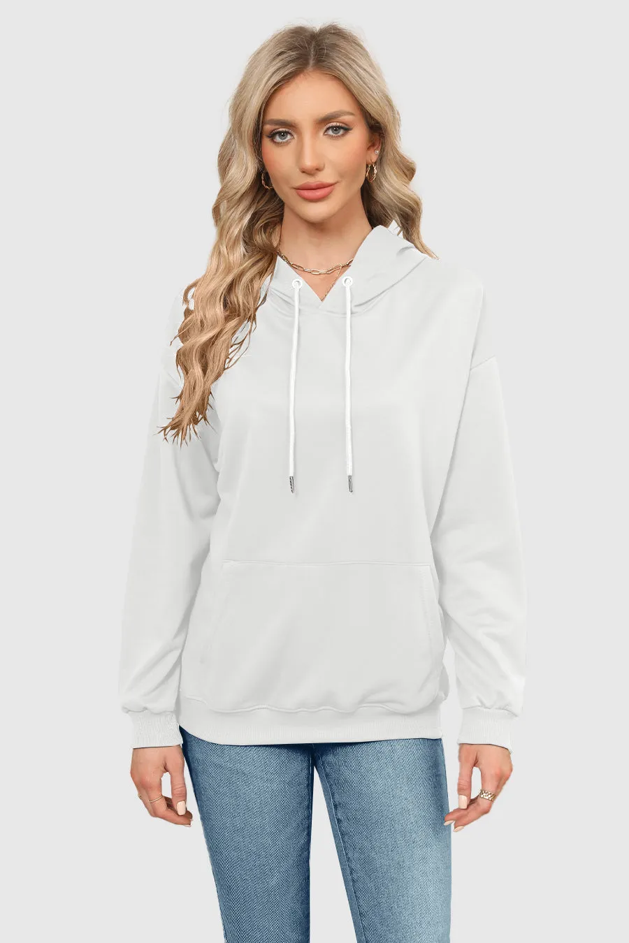 Long Sleeve Pullover With Pockets Hoodies Tops sold by Amoretu