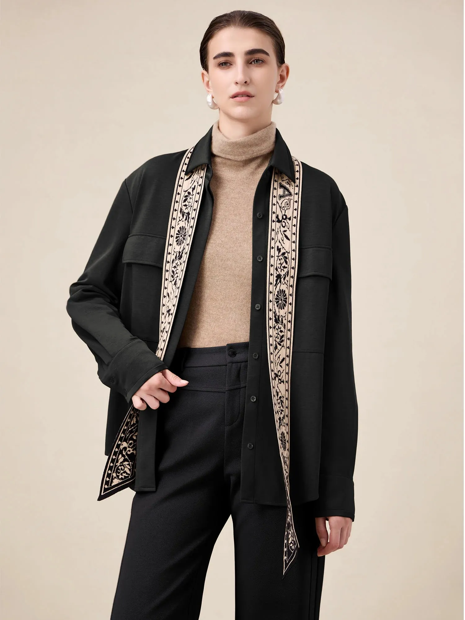 Amoretu Brand Patterned Knit Ribbon Shawl Tie sold by Amoretu product image thumbnail 4