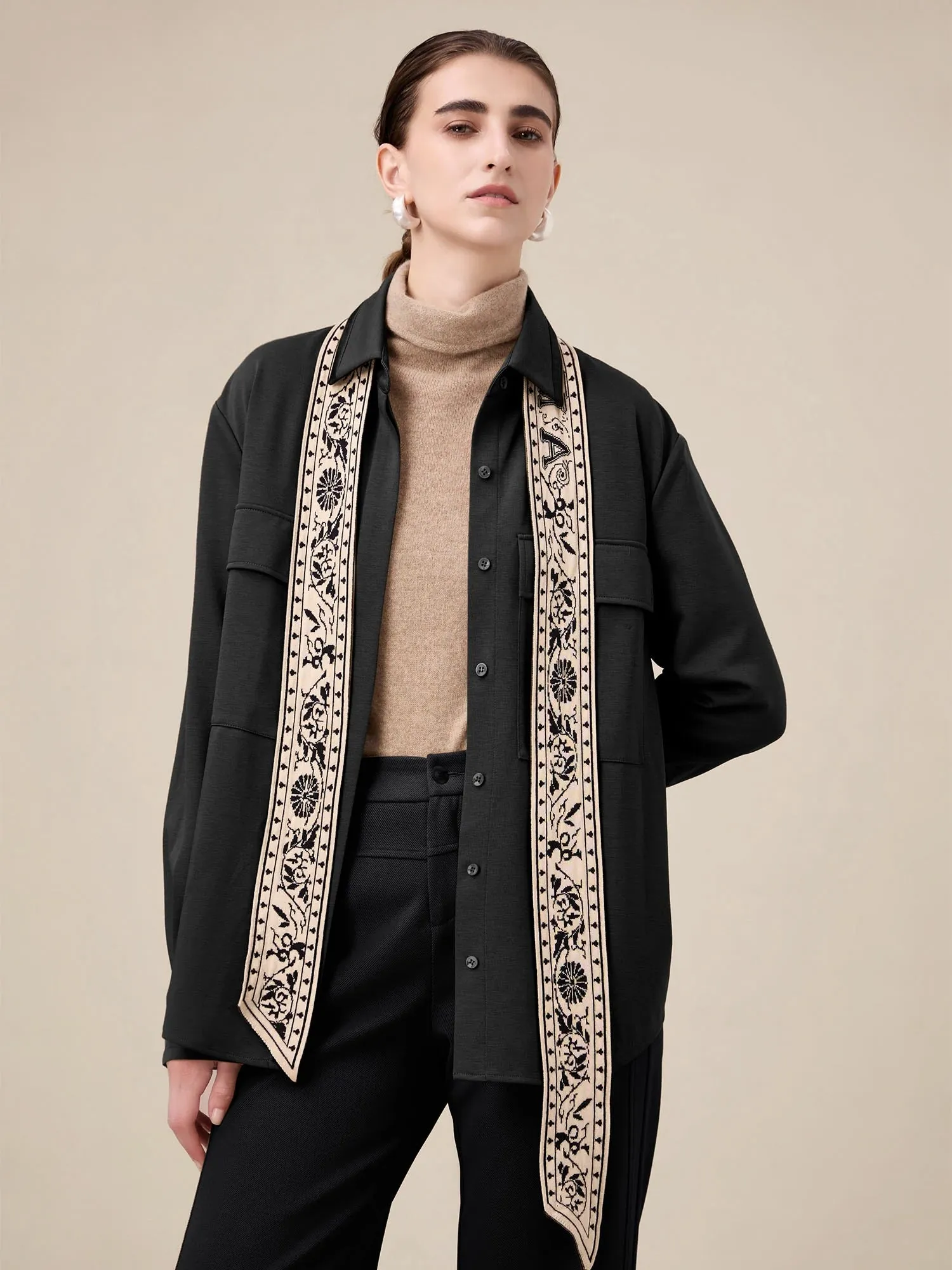 Amoretu Brand Patterned Knit Ribbon Shawl Tie sold by Amoretu product image thumbnail 2