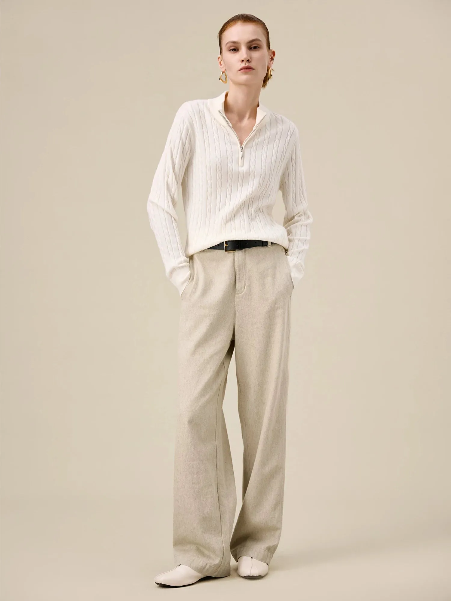 Amoretu Women's Cotton & Linen Straight Pant sold by Amoretu product image thumbnail 2