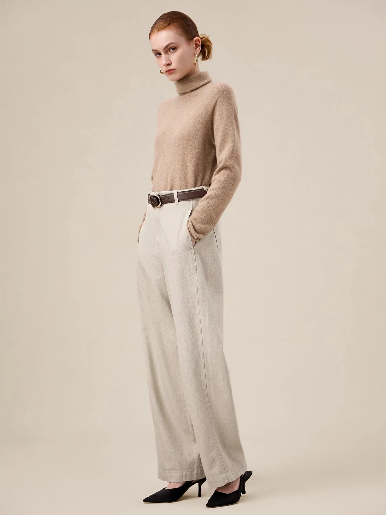 Amoretu Women's Cotton & Linen Straight Pant sold by Amoretu product image thumbnail 3