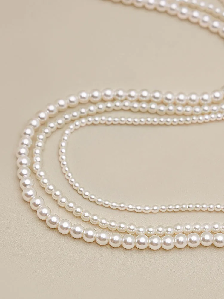 Amoretu Multi-Strand Faux Pearls Choker Necklace sold by Amoretu product image thumbnail 4