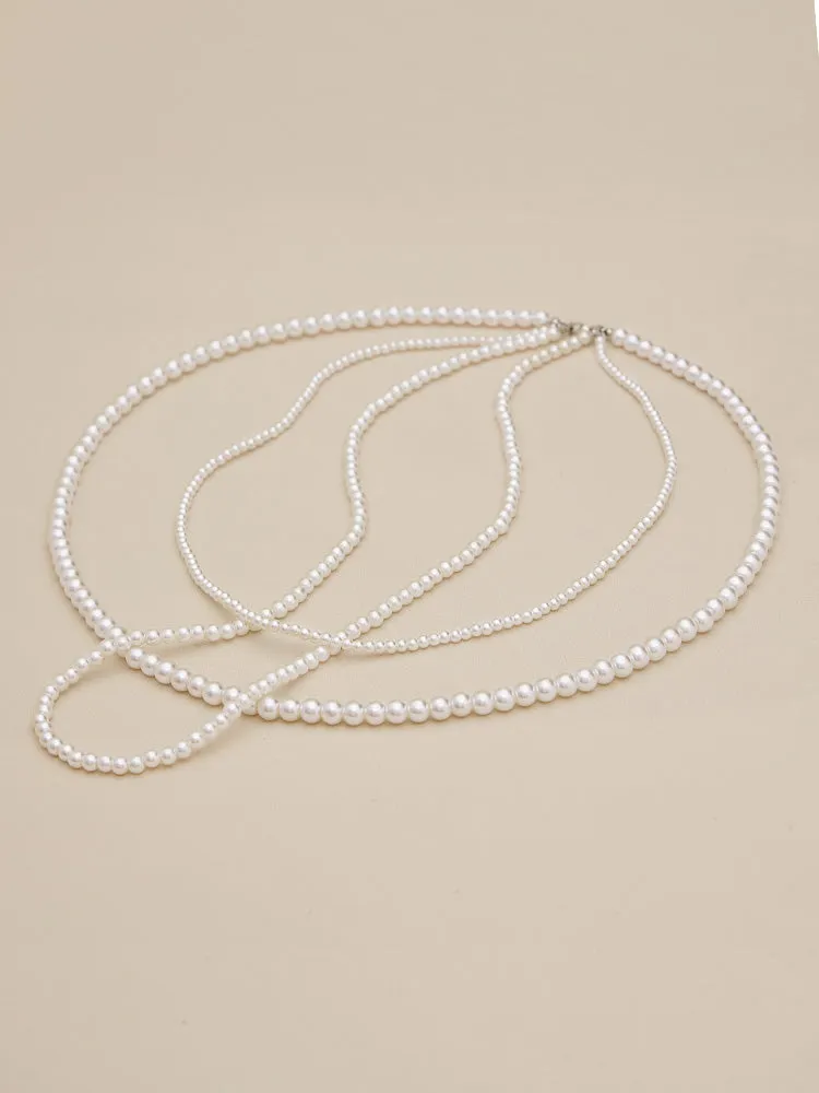 Amoretu Multi-Strand Faux Pearls Choker Necklace sold by Amoretu