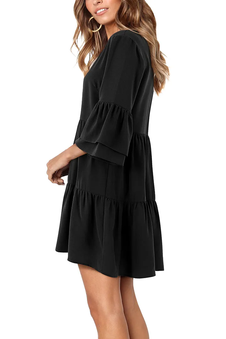 Loose Style Dress for Work Casual Tunic Ruffle Dress sale sold by Amoretu product image thumbnail 3