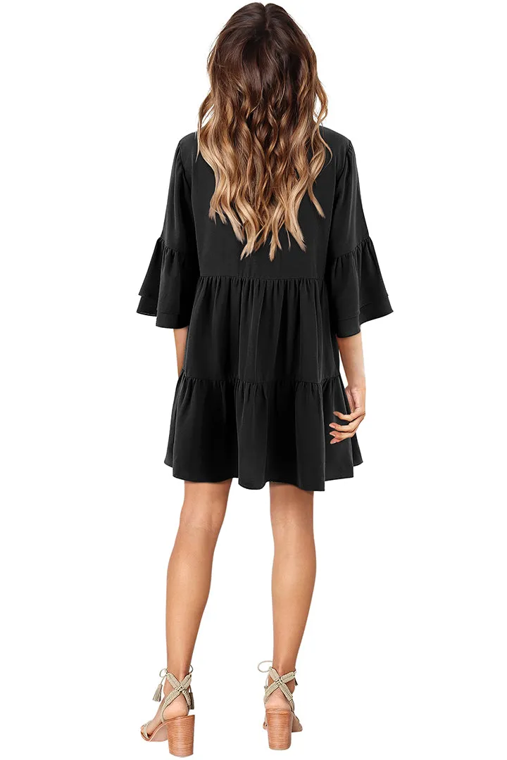 Loose Style Dress for Work Casual Tunic Ruffle Dress sale sold by Amoretu product image thumbnail 4