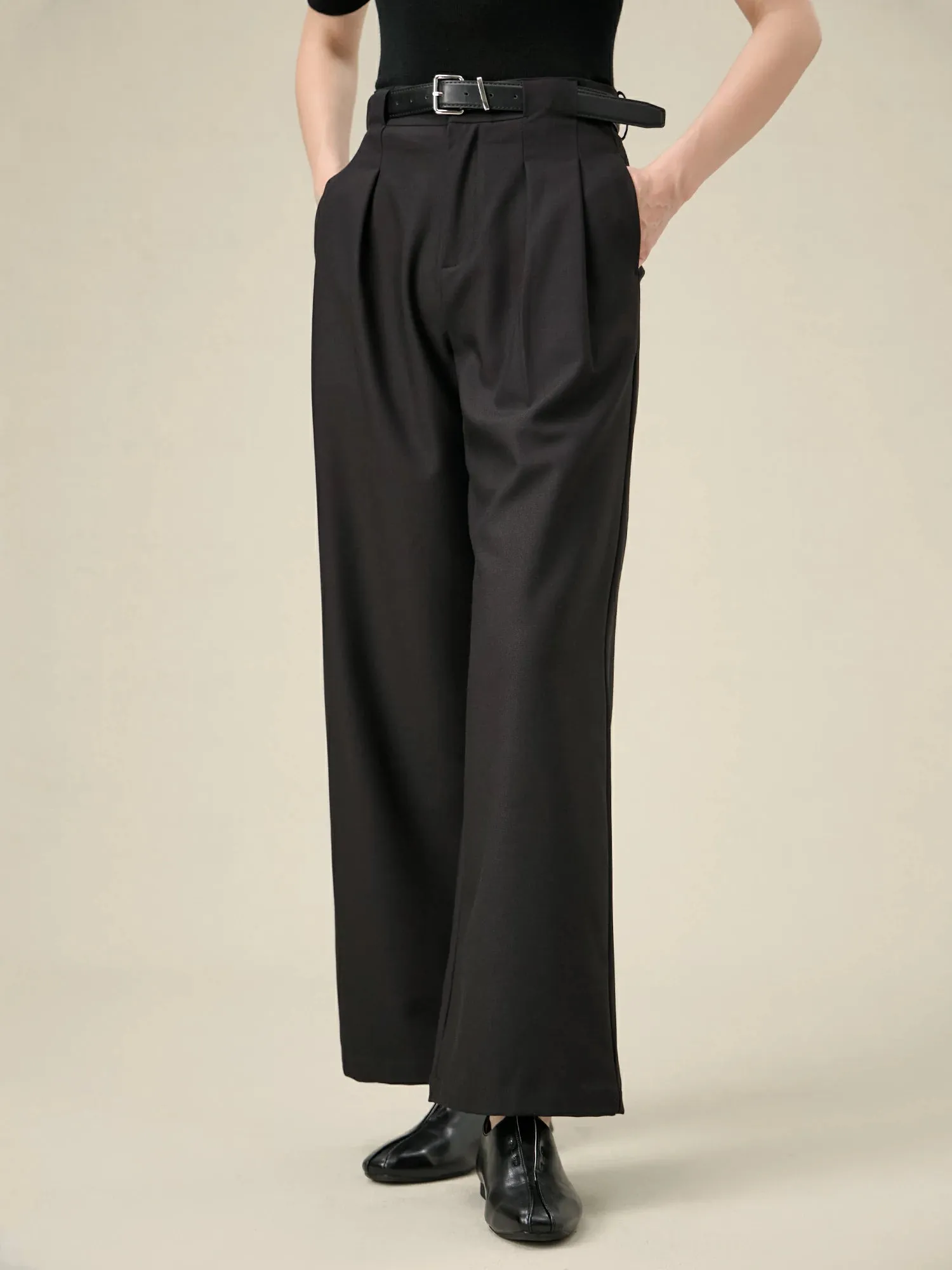 Amoretu Lyocell & Acetate Business Work Loose-Fit Pant sold by Amoretu