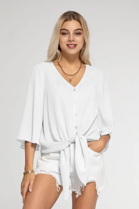 Button Casual Blouse Sale sold by Amoretu