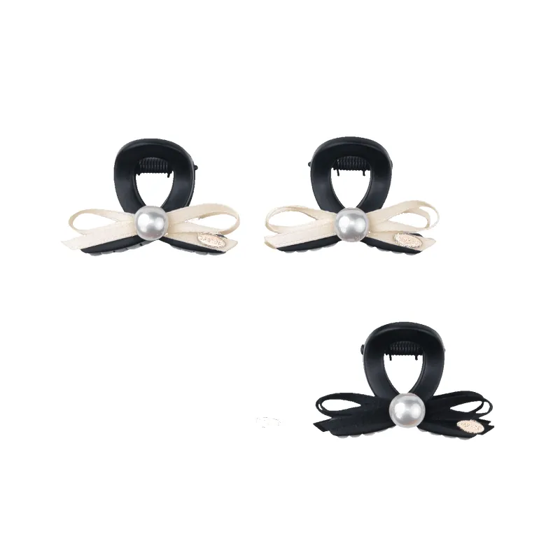 Ribbon Pearl Small Hair Claws (1 Bow & 1 Bead) sold by Babybei