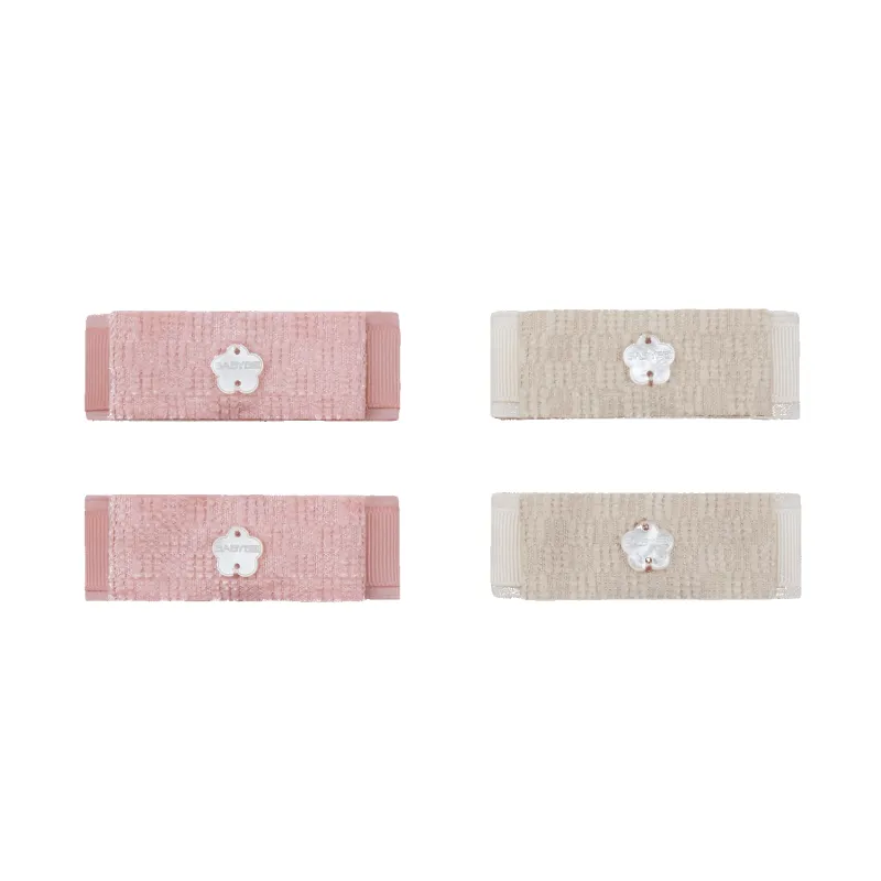 Plaid Shell Medium Snap Clips (2 Layered & Flower) sold by Babybei