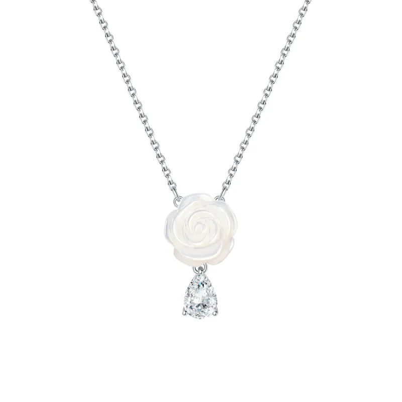 Dewy Rose Pendant Necklace sold by Babybei