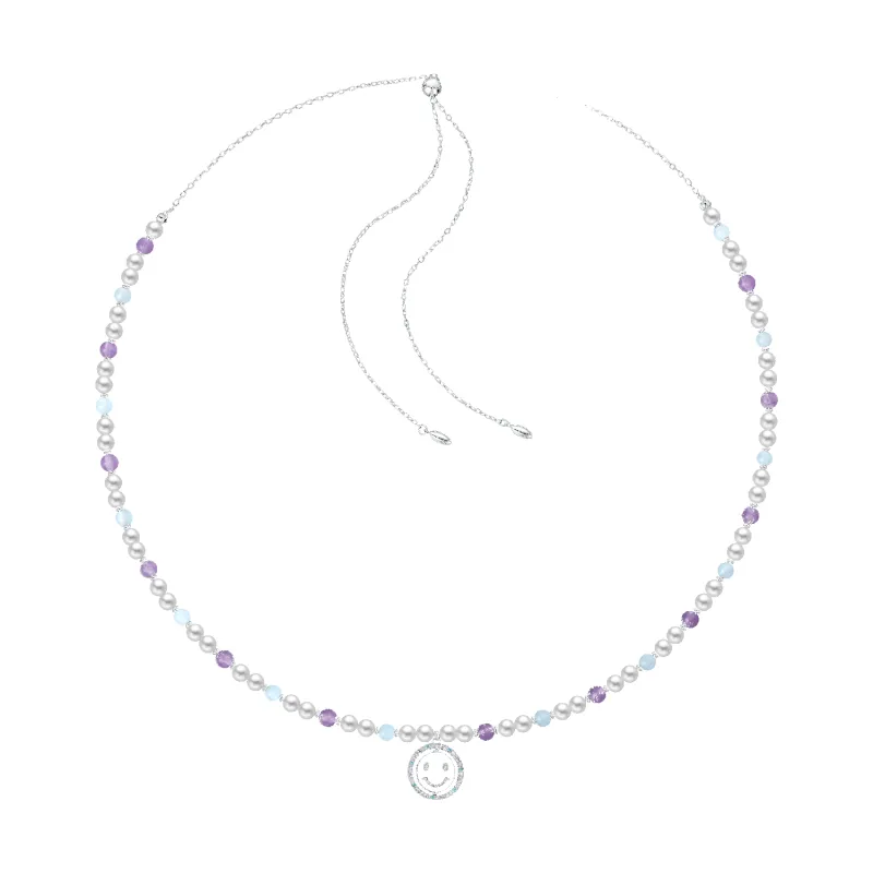 Smiley Face Beaded Necklace sold by Babybei