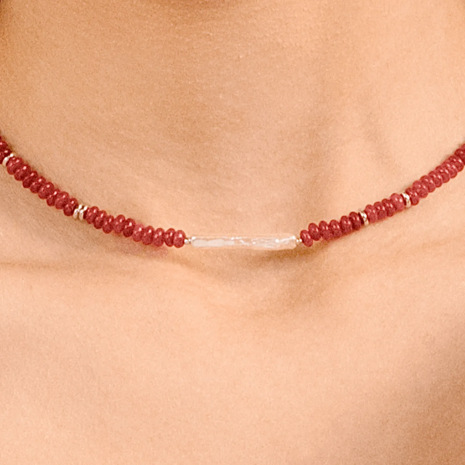 Red Rouge Beaded Necklace sold by Babybei product image thumbnail 5