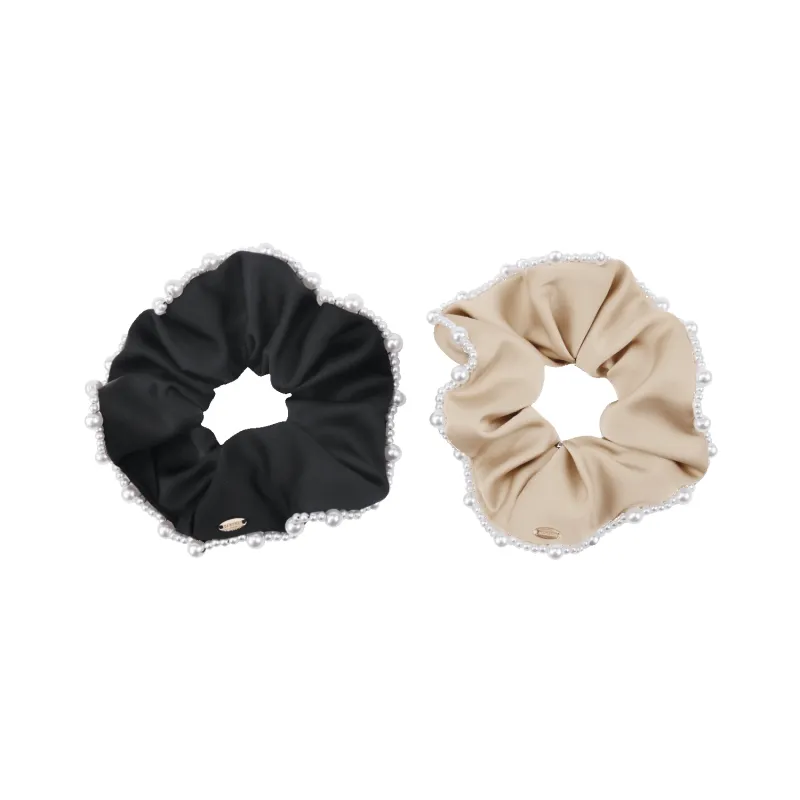 Satin Pearl Large Scrunchie (Segmented & 1 Strand) sold by Babybei