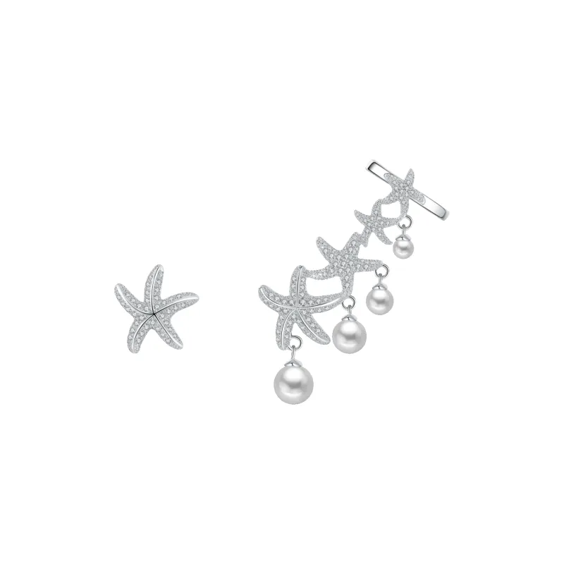 Starfish Asymmetric Earrings sold by Babybei