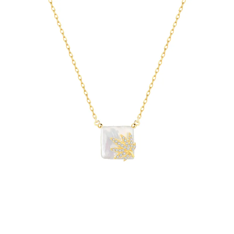 Palm Leaf Pendant Necklace made by Babybei