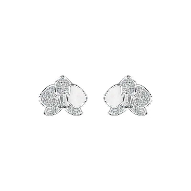 Butterfly Orchid Stud Earrings made by Babybei
