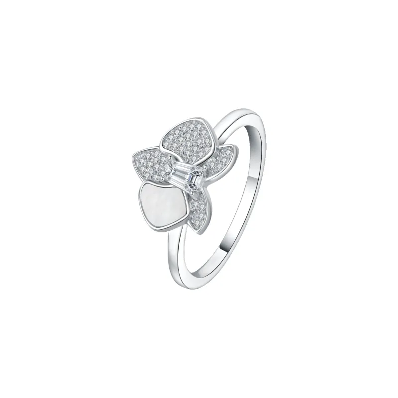 Butterfly Orchid Pave Ring made by Babybei