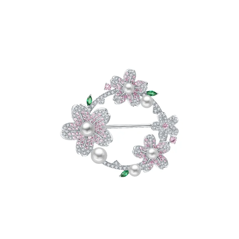 Cherry Blossom Pave Brooch sold by Babybei