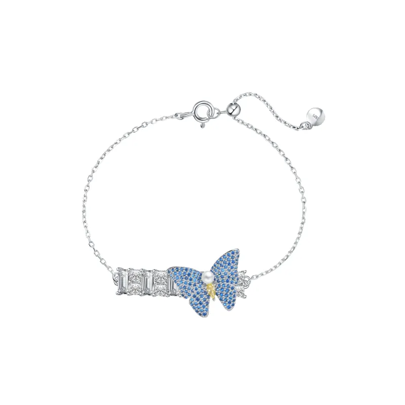 Colorful Butterfly Pave Bracelet (Blue Yellow) sold by Babybei