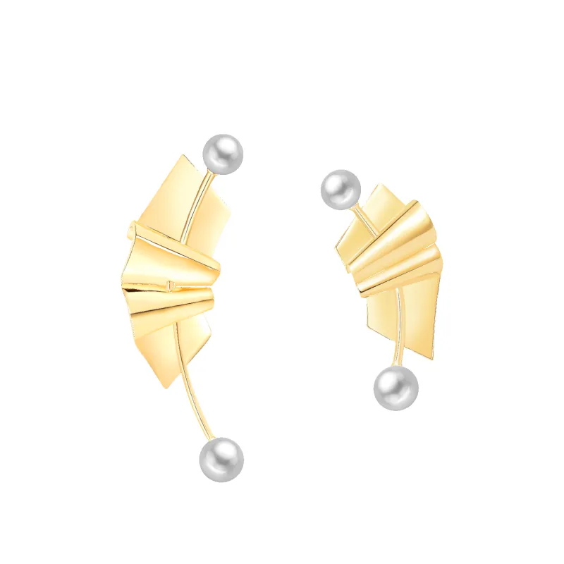 Folding Paper Asymmetric Earrings (Pin) sold by Babybei