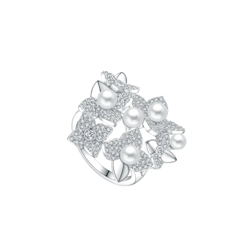 Hydrangea Pave Ring (Multiple) sold by Babybei