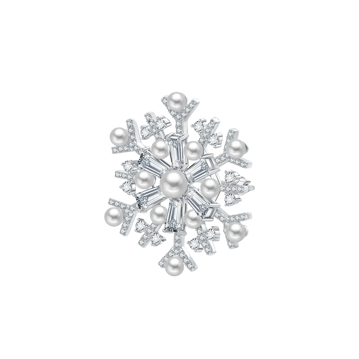 First Snow Pave Brooch (Trapezoid Zircon) sold by Babybei product image thumbnail 4
