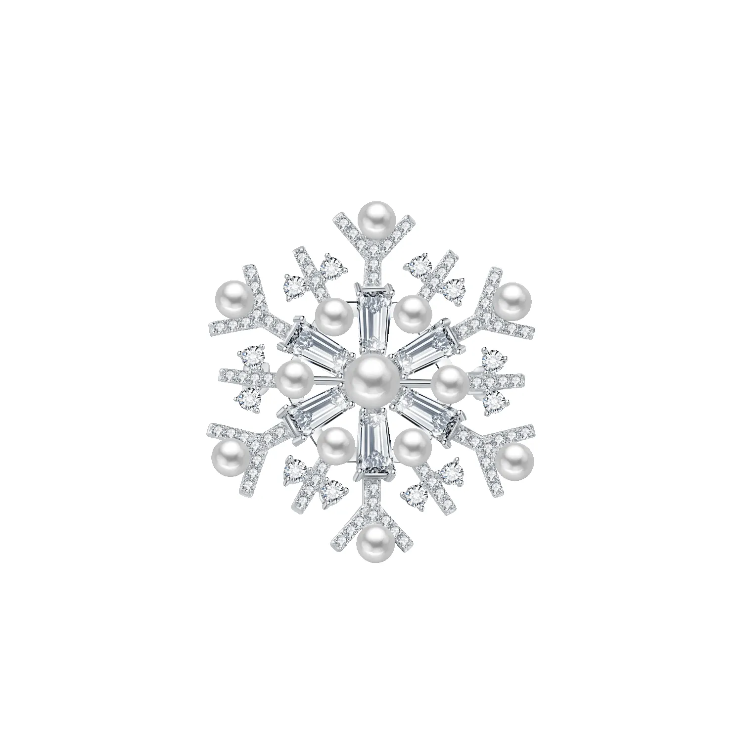 First Snow Pave Brooch (Trapezoid Zircon) sold by Babybei