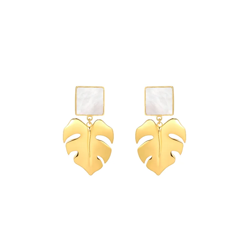 Monstera Drop Earrings sold by Babybei
