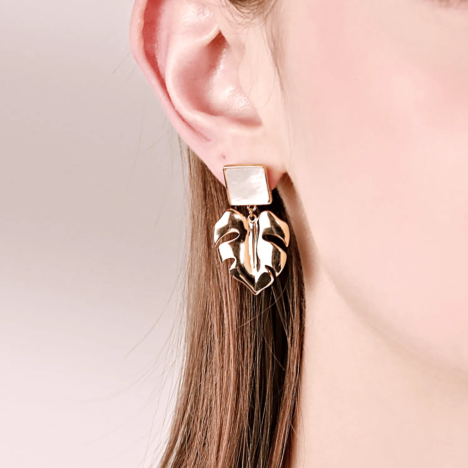 Monstera Drop Earrings sold by Babybei product image thumbnail 5