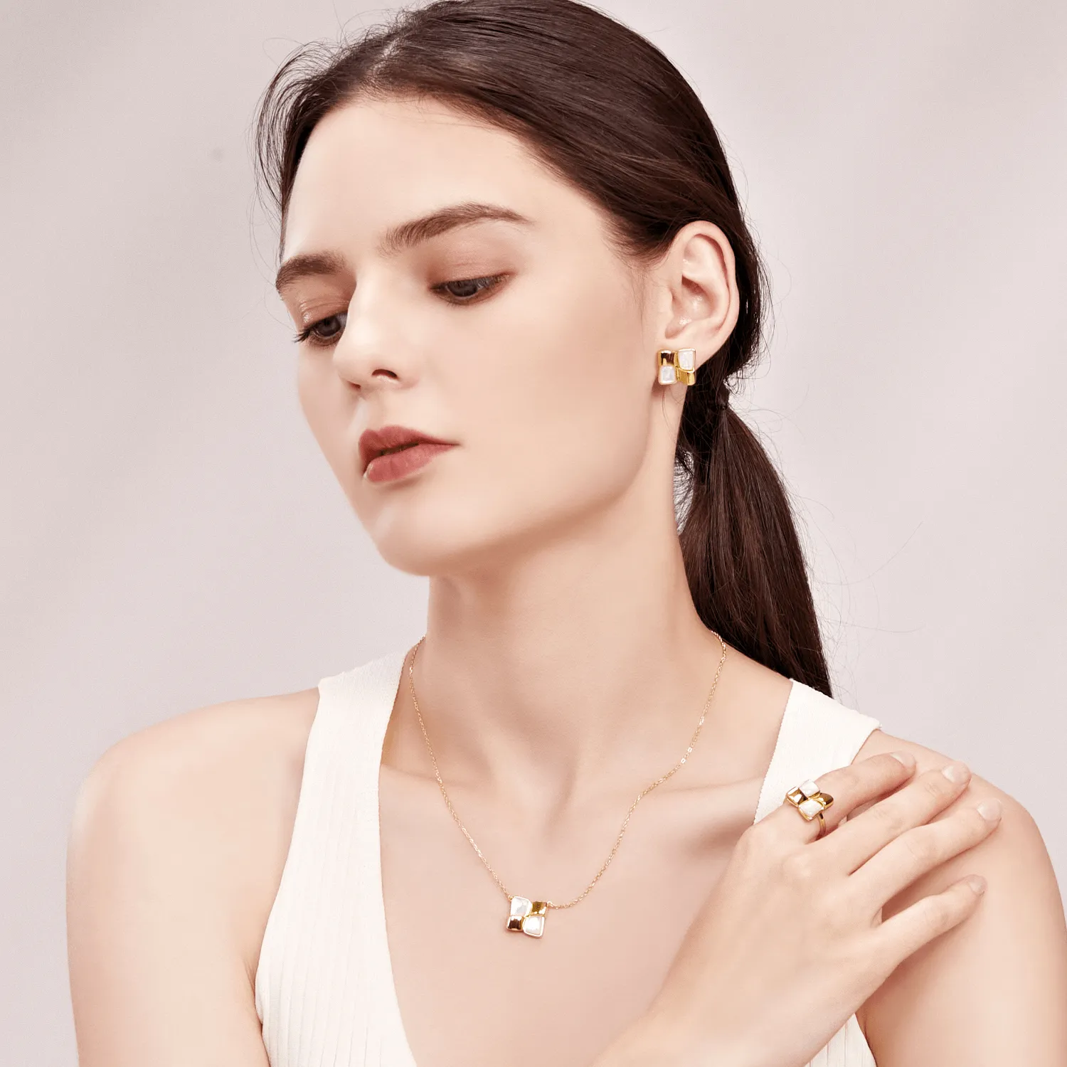 Textile Stud Earrings sold by Babybei product image thumbnail 2