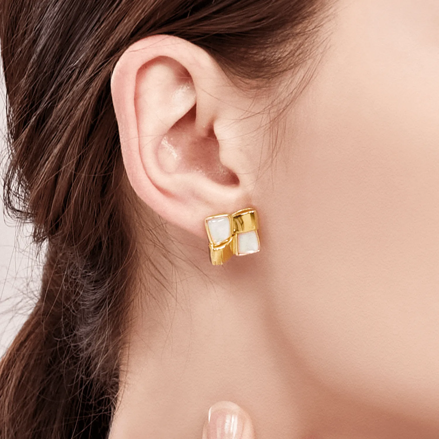 Textile Stud Earrings sold by Babybei product image thumbnail 5