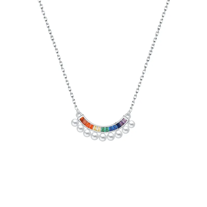 Rainbow Pendant Necklace (Row) sold by Babybei