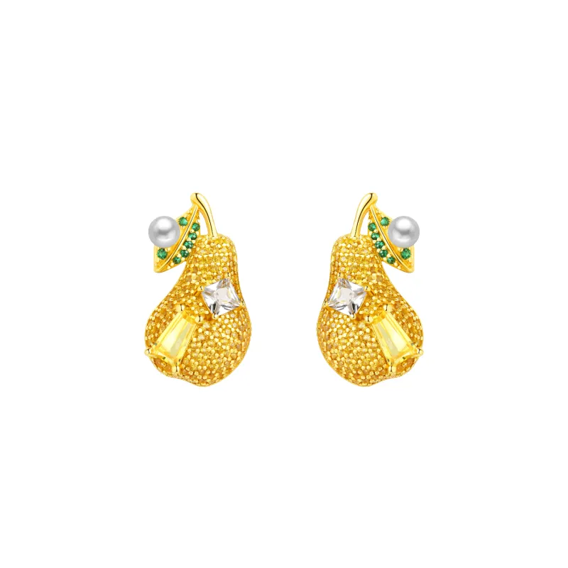 Pear Stud Earrings made by Babybei