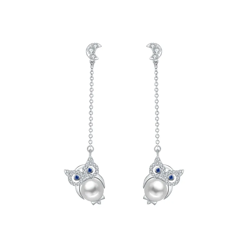 Owl Drop Earrings made by Babybei