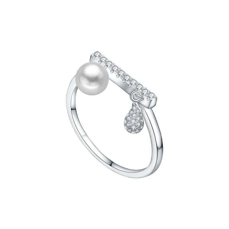 Water Drop Pave Ring (3D Setting) sold by Babybei