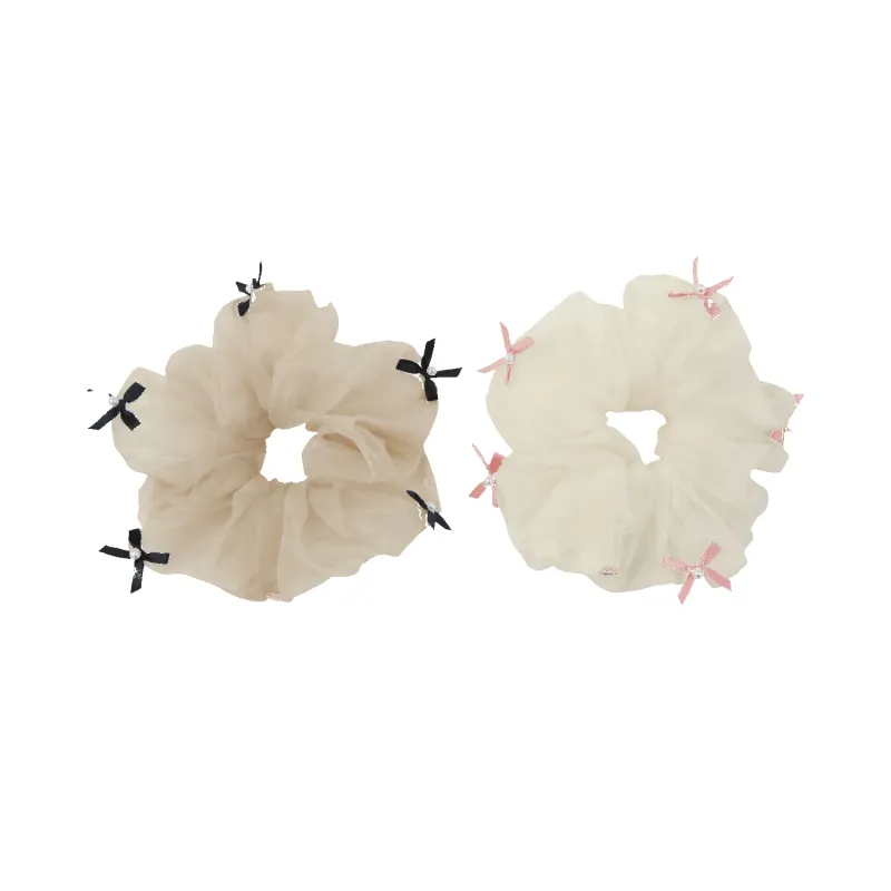 Organza Pearl Extra Large Scrunchie (5 Bows & 5 Beads) made by Babybei