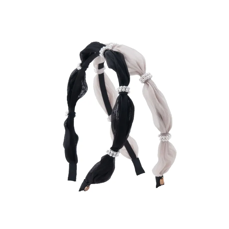 Organza Pearl Thin Headband (Waist-wrapping & 2 Strands) made by Babybei