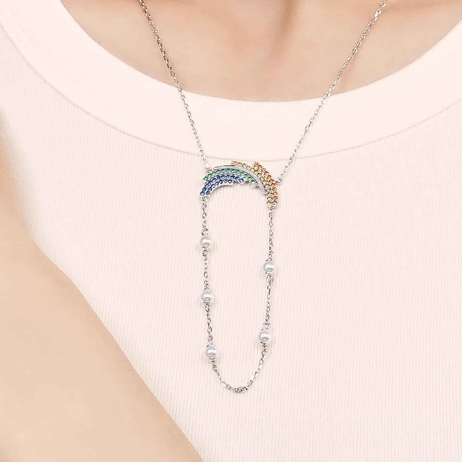 Rainbow Long Necklace (Chain) sold by Babybei product image thumbnail 5