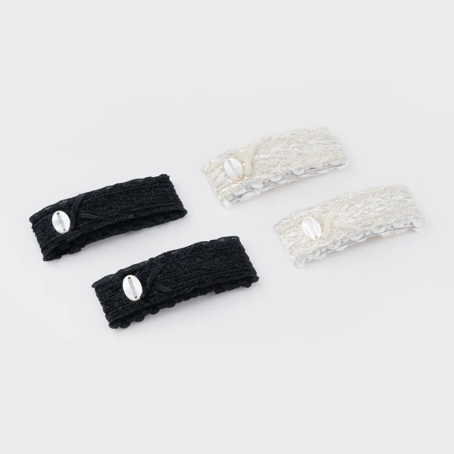 Organza Shell Medium Snap Clips (1 Bow & Oval) sold by Babybei product image thumbnail 4
