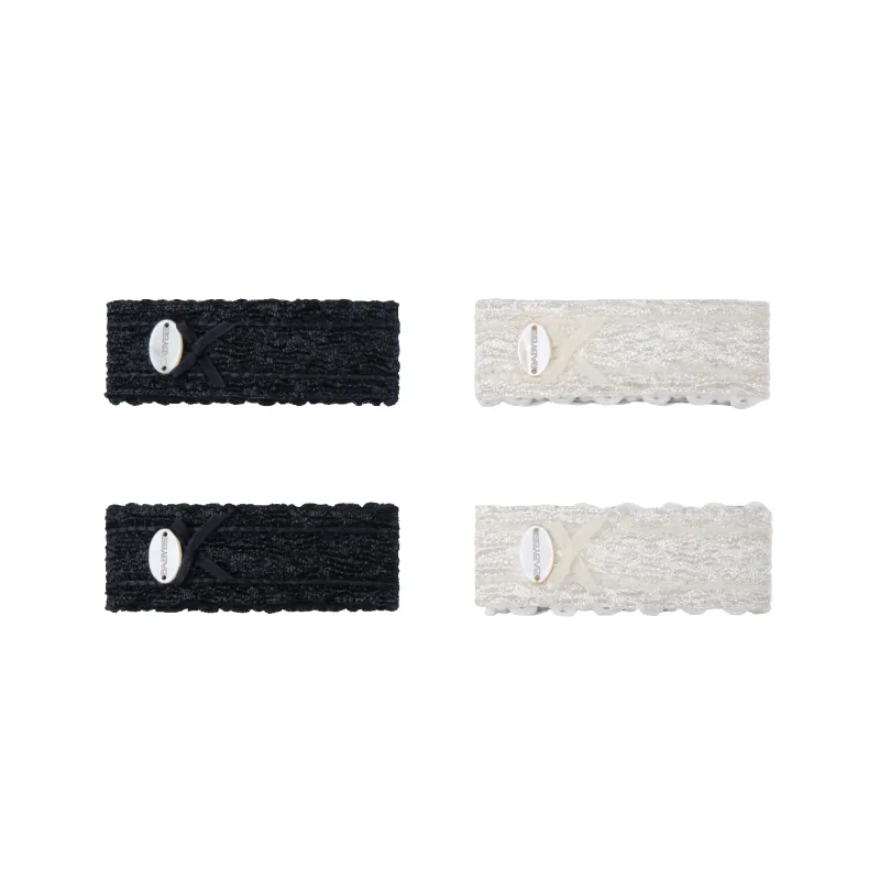 Organza Shell Medium Snap Clips (1 Bow & Oval) made by Babybei