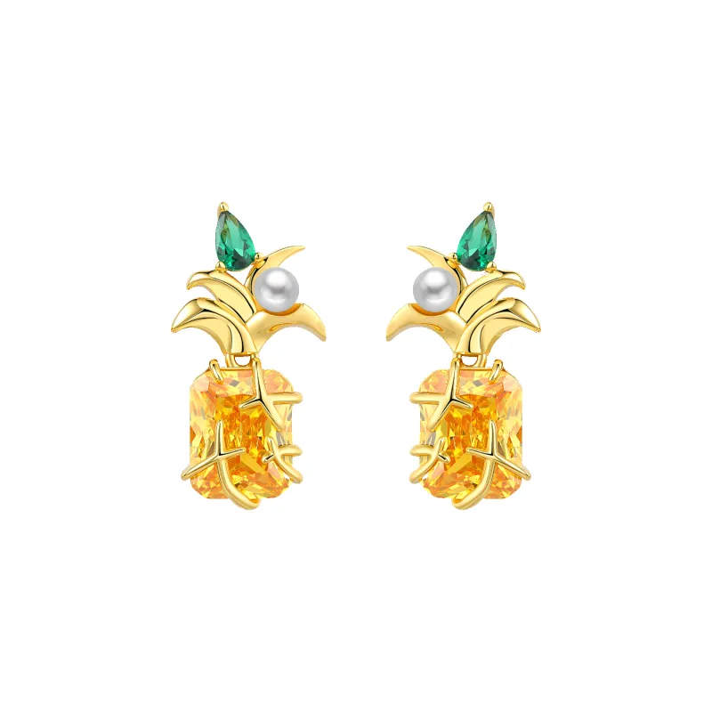 Pineapple Stud Earrings made by Babybei
