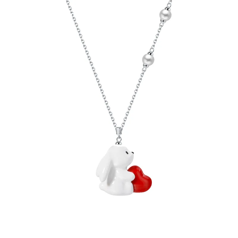 Lovely Bunny Pendant Necklace made by Babybei