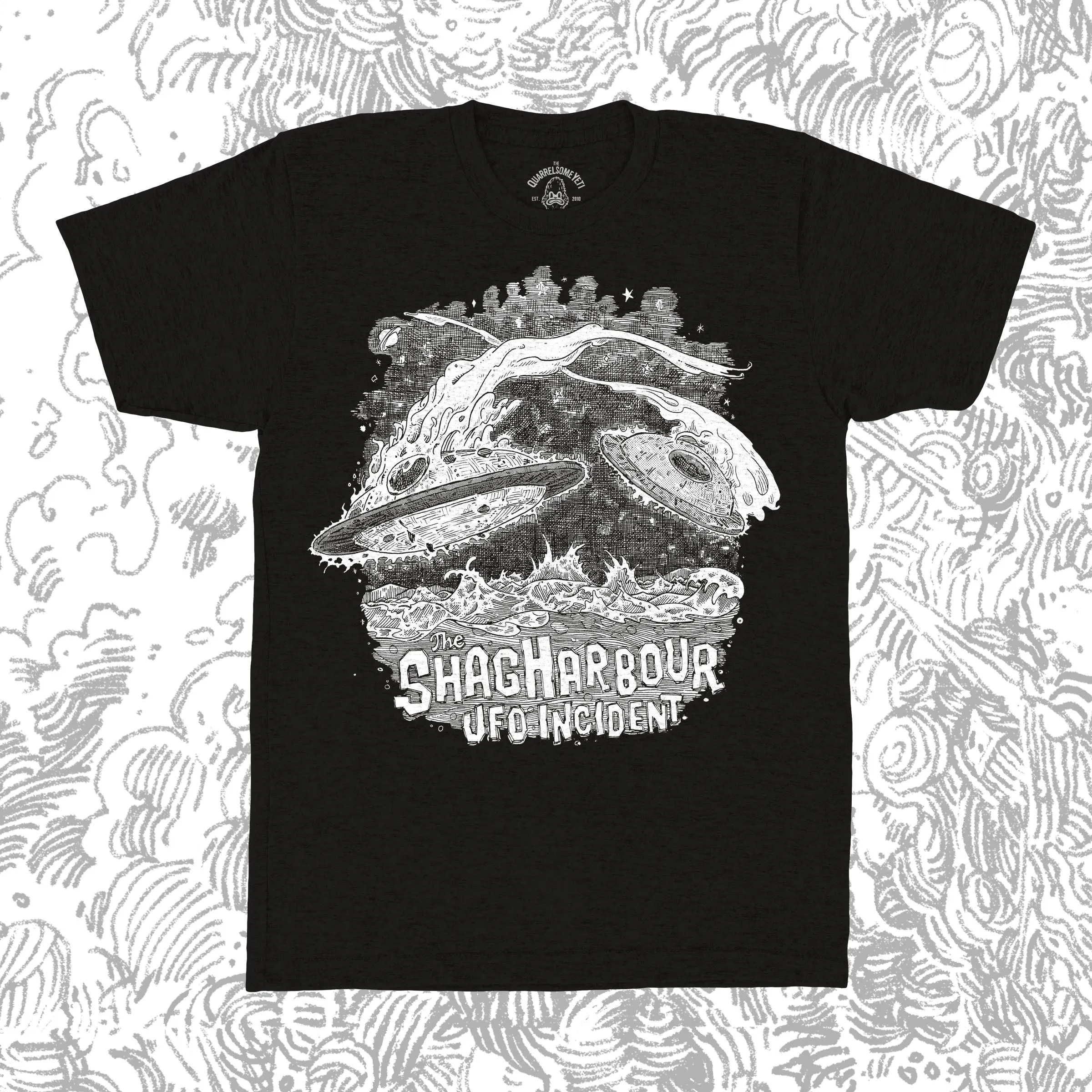 Shag Harbour UFO Incident T-Shirt - Hand-Printed on Organic Cotton/Poly Blend sold by The Quarrelsome Yeti