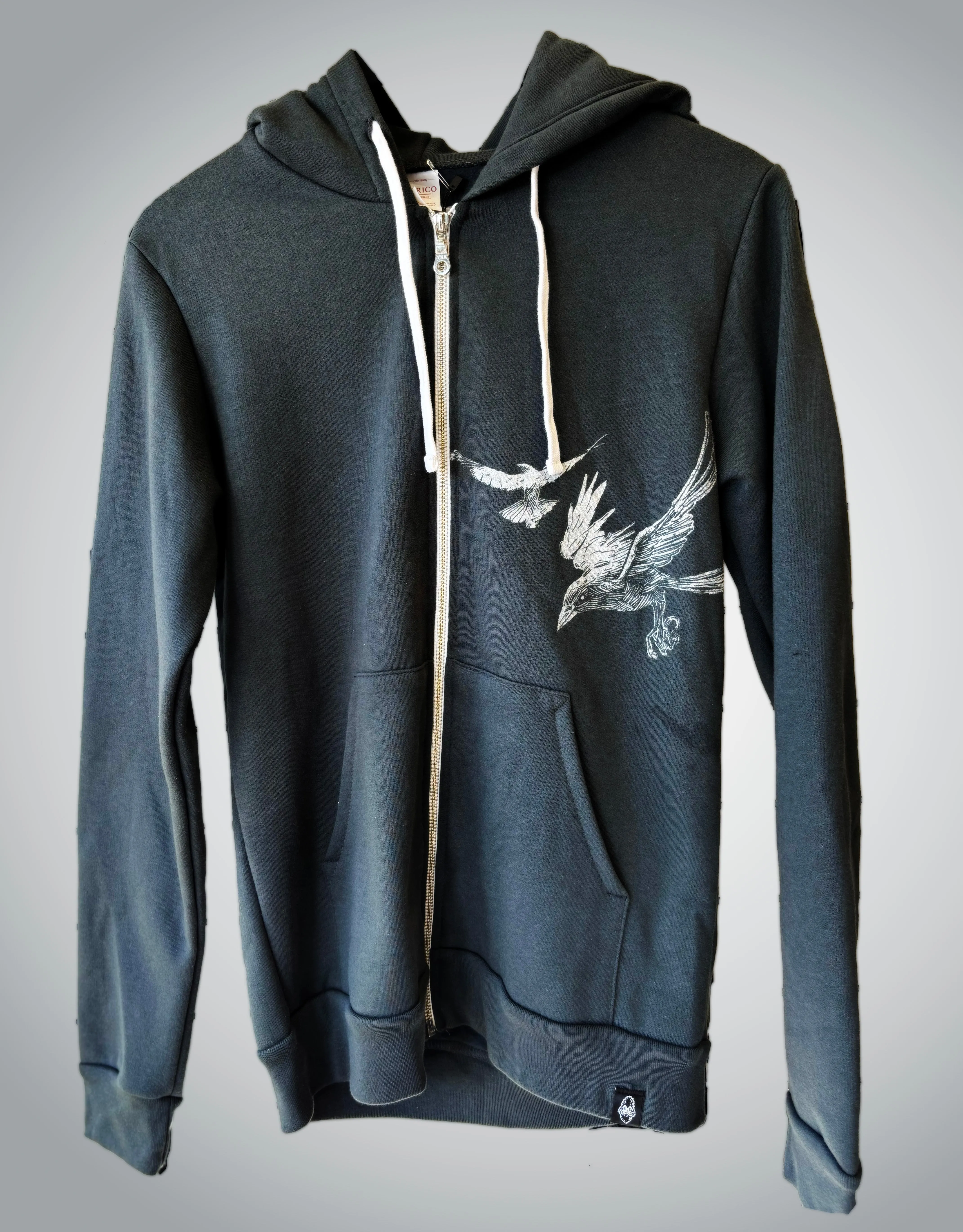 Crowmaster Hoodie - Hand-Printed on 50/50 Ring Spun Poly/Cotton Fleece sold by The Quarrelsome Yeti product image thumbnail 2