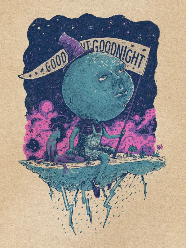 Goodnight Goodnight - Screenprint sold by The Quarrelsome Yeti
