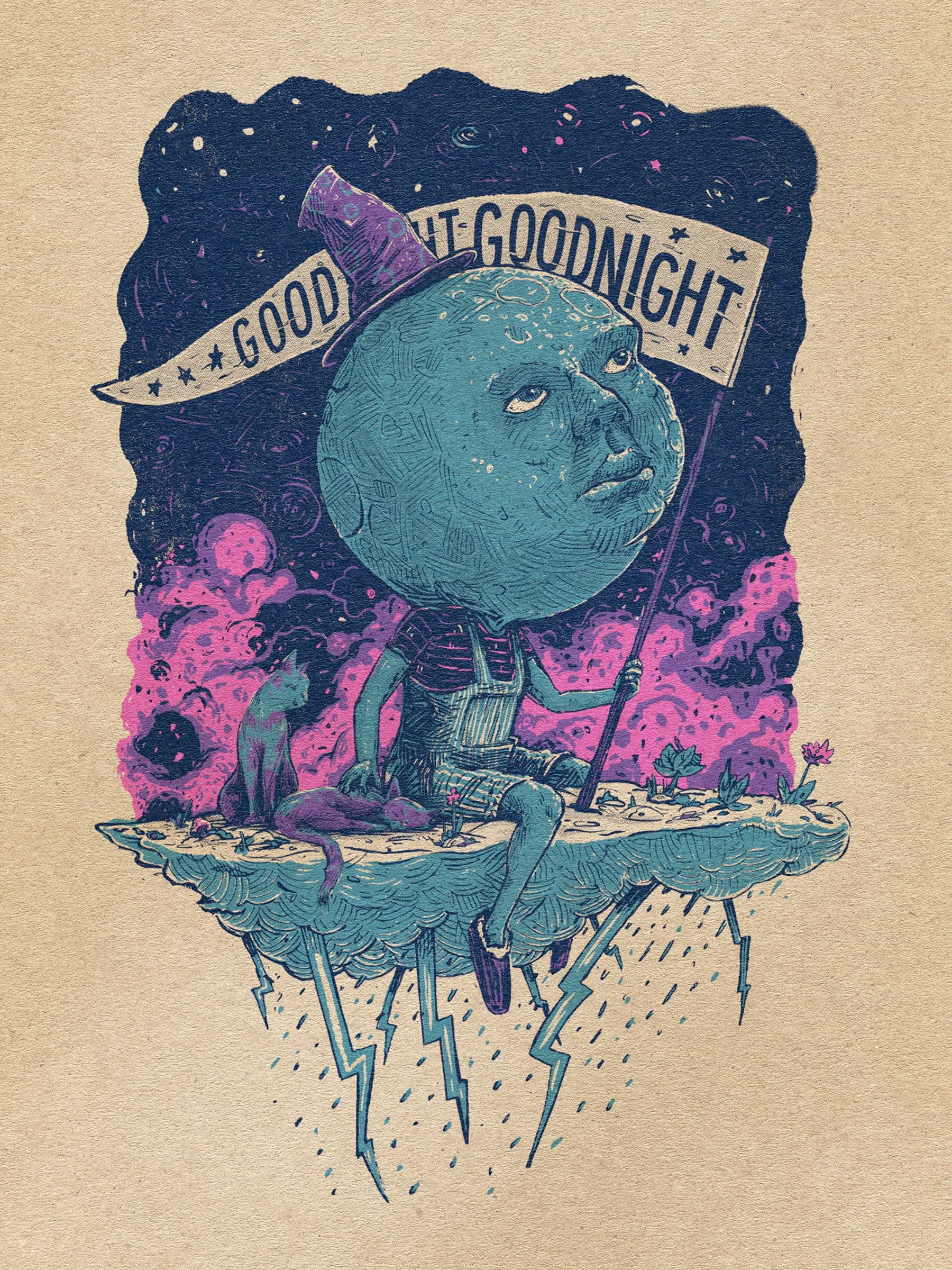 Goodnight Goodnight - Screenprint sold by The Quarrelsome Yeti